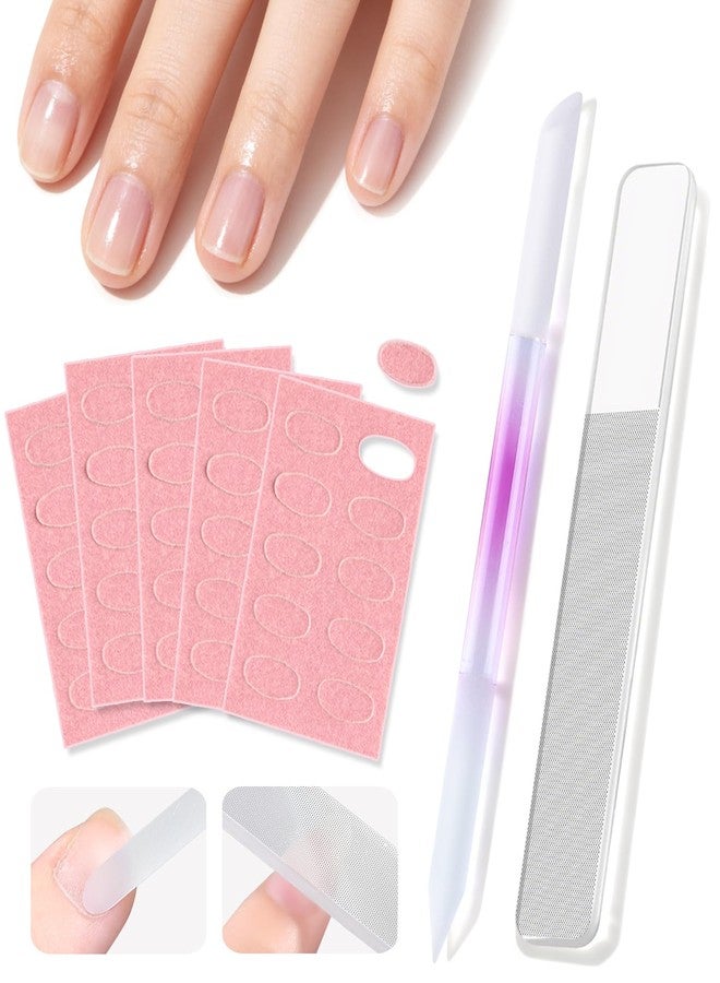 Furtherpretty Glass Nail File and Cuticle Pusher Set, Dual-Ended Crystal Cuticle Stick with Sanding Pads, Gentle Prep and Care Tools for Natural Nails, Home Manicure & Pedicure Salon Supplies (#1) - Image 1